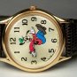 New! Disney Stunning Gold Backwards Goofy Watch! HTF! Numbers Backwards! Neat!