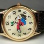 New! Disney Stunning Gold Backwards Goofy Watch! HTF! Numbers Backwards! Neat!