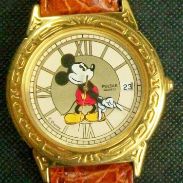 Brand-New Disney Pulsar Mens Mickey Mouse Watch W/Date! HTF! Stunning!