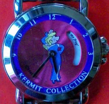 Brand-New Jim Hensons Muppet Miss Piggy Watch! W/Revolving Disk! Rare! HTF! Ret