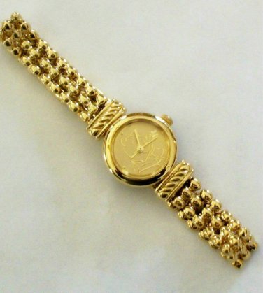 New Disney Gold Dial Etched Gold Pooh Winnie the Pooh Watch! Stunning! Retired