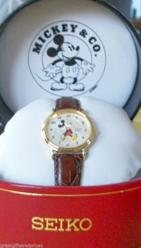 Brand-New Disney Ladies Seiko Mickey Mouse Watch! Mother of Pearl Spiral Dial!