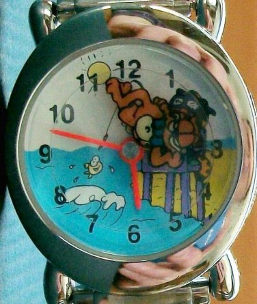 Brand-New ANIMATED Garfield Italian Charm Watch! He moves Around The Dial! HTF!