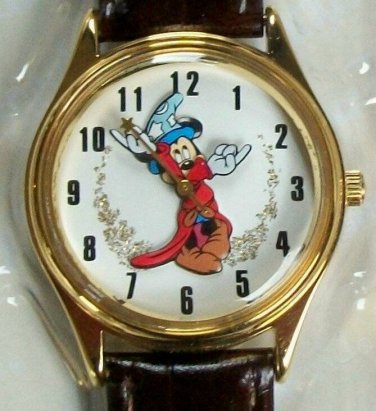 New Disney Animated Sorcerer Mickey Mouse Watch! Large Dial! 30MM!! HTF! Wow!