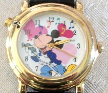 New Disney Love Me Tender Elvis Presley Ladies Musical Mickey Mouse Watch! HTF