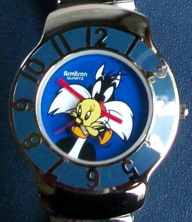 Brand-New Sylvester Cat and Tweety Bird Watch! HTF! Awesome Blue Dial! HTF!