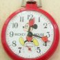 Vintage Wind-Up Bradley Mickey Mouse Pocket Watch! Extremely Rare! Red! HTF!