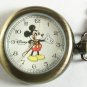 Brand-New Disney Mickey Mouse Pocket Watch! W/Leather Pouch! HTF! Retired!