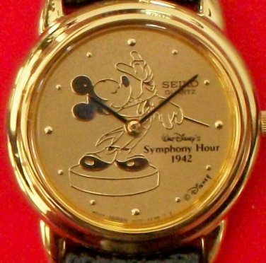 New! Disney Symphony Hour Mens Seiko Mickey Mouse Watch! HTF! Gorgeous!
