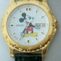 New Disney Mens Seiko Mickey Mouse Watch! Ornate Bezel! W/Date! Pts. To Time!