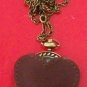 New Disney Winnie the Pooh Pendant Watch! W/Piglet & Leather Heart Holder! HTF!