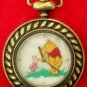 New Disney Winnie the Pooh Pendant Watch! W/Piglet & Leather Heart Holder! HTF!