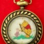 New Disney Winnie the Pooh Pendant Watch! W/Piglet & Leather Heart Holder! HTF!