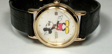 New Disney Ladies Seiko Mickey Mouse Watch! With Date! Mother of Pearl!