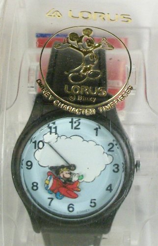 New Disney Lorus Flying Animated Mickey Mouse Watch! Mickey Flys Plane! HTF!