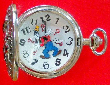 Brand-New Disney Animated Colibri Goofy Pocket Watch! Original Pkg.! HTF