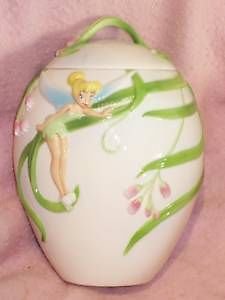 Disney New Stunning Garden Tinkerbell Cookie Jar! Gorgeous! Retired! HTF!