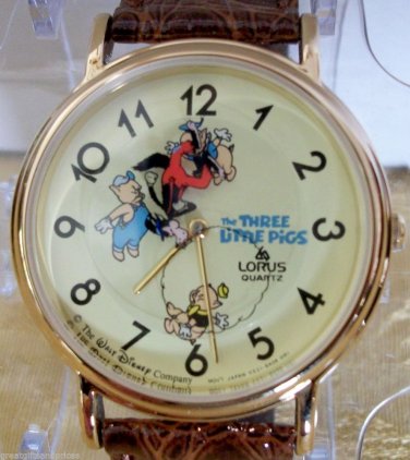 Disney Lorus Animated Three Little Pigs Watch! New! Hard To  Find!