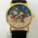 Disney Animated magically Moving Snowflakes Christmas Mickey Mouse Watch! New!