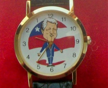 Brand-New Backwards President Bill Clinton Watch! It runs backwards! lolol HTF!