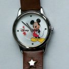 Brand-New Disney Mickey Mouse Watch With Silver Dial and Red Stars! HTF! Cute!
