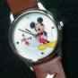Brand-New Disney Mickey Mouse Watch With Silver Dial and Red Stars! HTF! Cute!