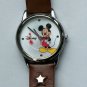 Brand-New Disney Mickey Mouse Watch With Silver Dial and Red Stars! HTF! Cute!
