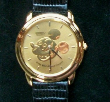 Brand-New Disney Gold Coin Limited Edition Mens Seiko Mickey Mouse Watch! HTF!