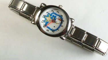Animated Hello Kitty Italian Charm Watch! Hard To Find New!