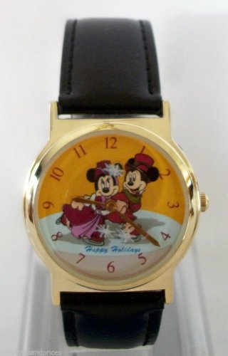 Disney Stunning Gold Cast Members Christmas Mickey Mouse Watch New Hard To Find!