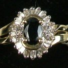 New Estate Vintage 1/2 carat Sapphire Ring With 1/3 Diamonds! Stunnig!