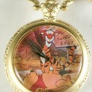 New Disney Winnie Pooh & Tigger Pocket Watch! Retired HTF! Stunning Ornate Bezel