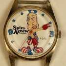 Spiro Agnew Watch! Swiss movement! Works and keeps perfect time! Pts. To Time!