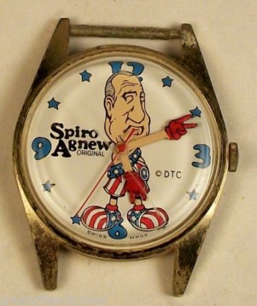 Spiro Agnew Watch! Swiss movement! Works and keeps perfect time! Pts. To Time!