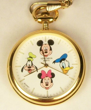 Brand-New Disney Friends and Mickey Mouse Pocket Watch! HTF! Stunning! Rare!