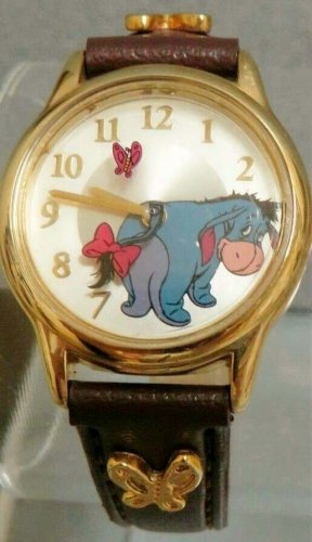 Brand-New Disney Animated Eeyore Watch! Tail Moves! Butterfly on Band! HTF! Ret