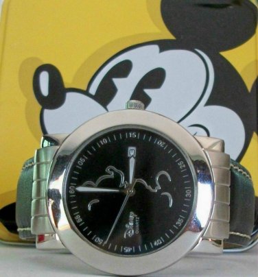 Brand-New Disney Silhouette Mens Mickey Mouse Watch! Stunning! HTF!  With Date!