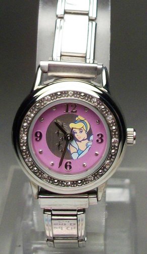 Brand-New Disney Rhinestone Encrusted Cinderella Italian Charm Watch! HTF