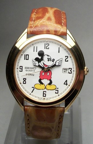 Brand-New Disney Seiko Mens Mickey Mouse Watch! With Date! HTF! Gorgeous!
