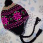 Neon Snowflake Winter Ear Flap Ski Hat,Beanie,Earflap,Stocking,Cap,# 338 Pink