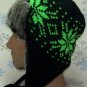 Neon Snowflake Knit Russian Winter Ear Flap Ski Hat,Earflap,Bright,# 137 Green