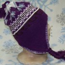 Child/Kid/Toddler Jacquard Winter Ear Flap Hat,Ski,Tassel,Sherpa,# 204 Purple