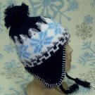 Child/Kid/Toddler Fuzzy Snowflake Winter Ear Flap Hat,Ski,Cap,Beanie,# 234 Navy