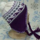 Child/Kid/Toddler Peruvian Diamond Winter Ear Flap Hat,Ski,Beanie,# 257 Purple