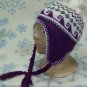 Child/Kid/Toddler Peruvian Diamond Winter Ear Flap Hat,Ski,Beanie,# 257 Purple
