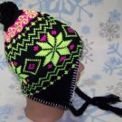 Neon Snowflake Winter Ear Flap Ski Hat,Beanie,Earflap,Stocking,Cap,# 338 Yellow