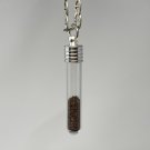 Stardust Meteorite Pendant, Glass Vial of Glittering Iron Meteorite