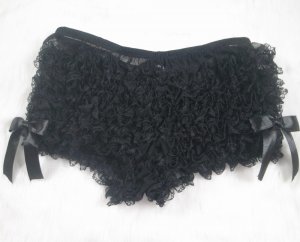Ruffle Boyshort Sissy Panty black XL