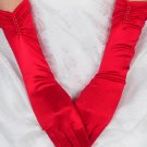 Satin Gloves w.Beads red One Size