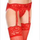 Heart Lace Garterbelt w.Thong BLACK One Size